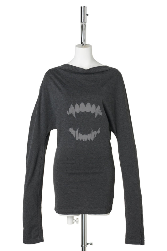 BURNOUT FANGS DOLMAN LONG SLEEVE TOP / WASHED BLACK