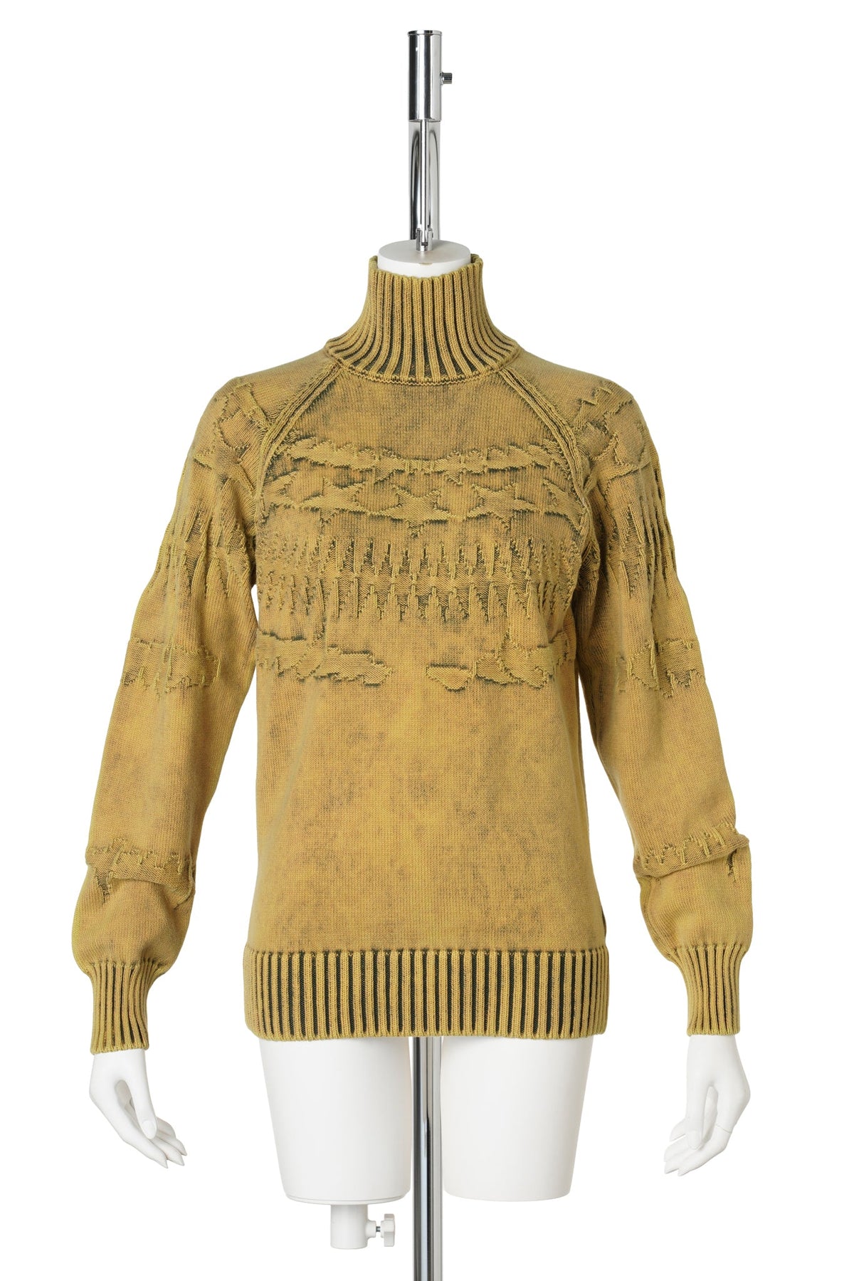 FAIR ISLE DEBOSSED TURTLENECK JUMPER / TARNISHED OCHRE