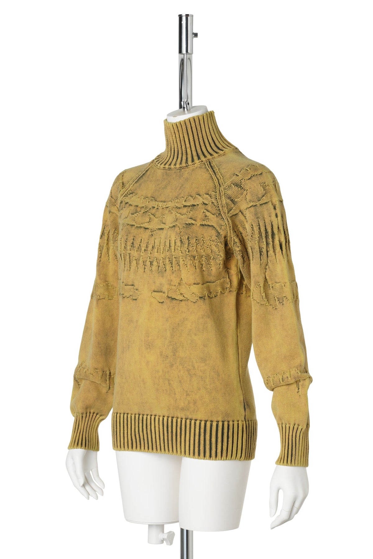 FAIR ISLE DEBOSSED TURTLENECK JUMPER / TARNISHED OCHRE