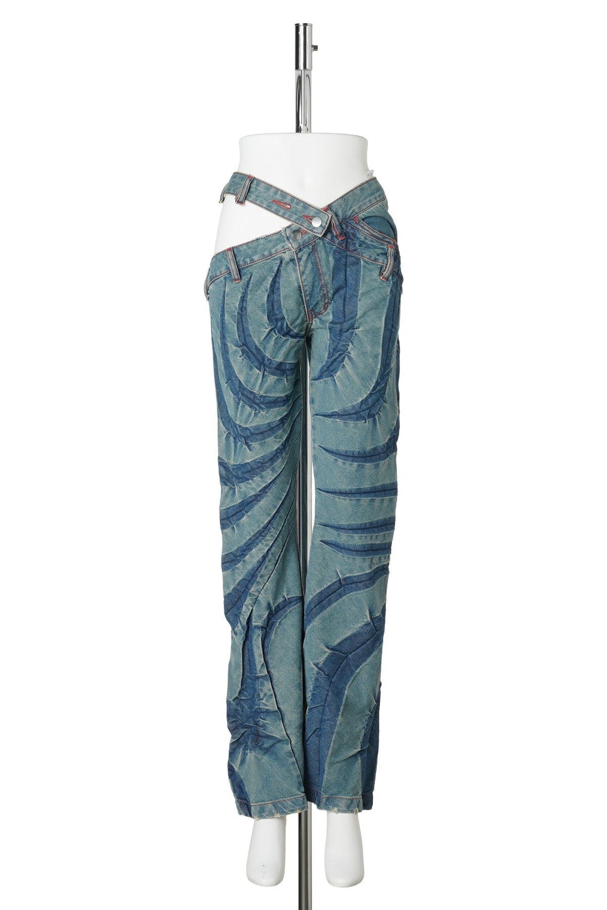 FLARE TRIBAL BIAS-CUT JEANS / DIRTY LIGHT INDIGO