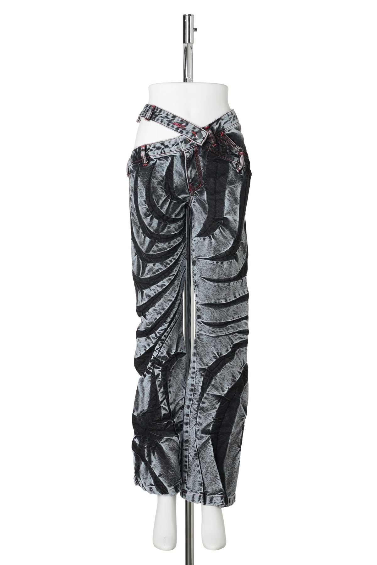 FLARE TRIBAL BIAS-CUT JEANS / MIDNIGHT BLACK