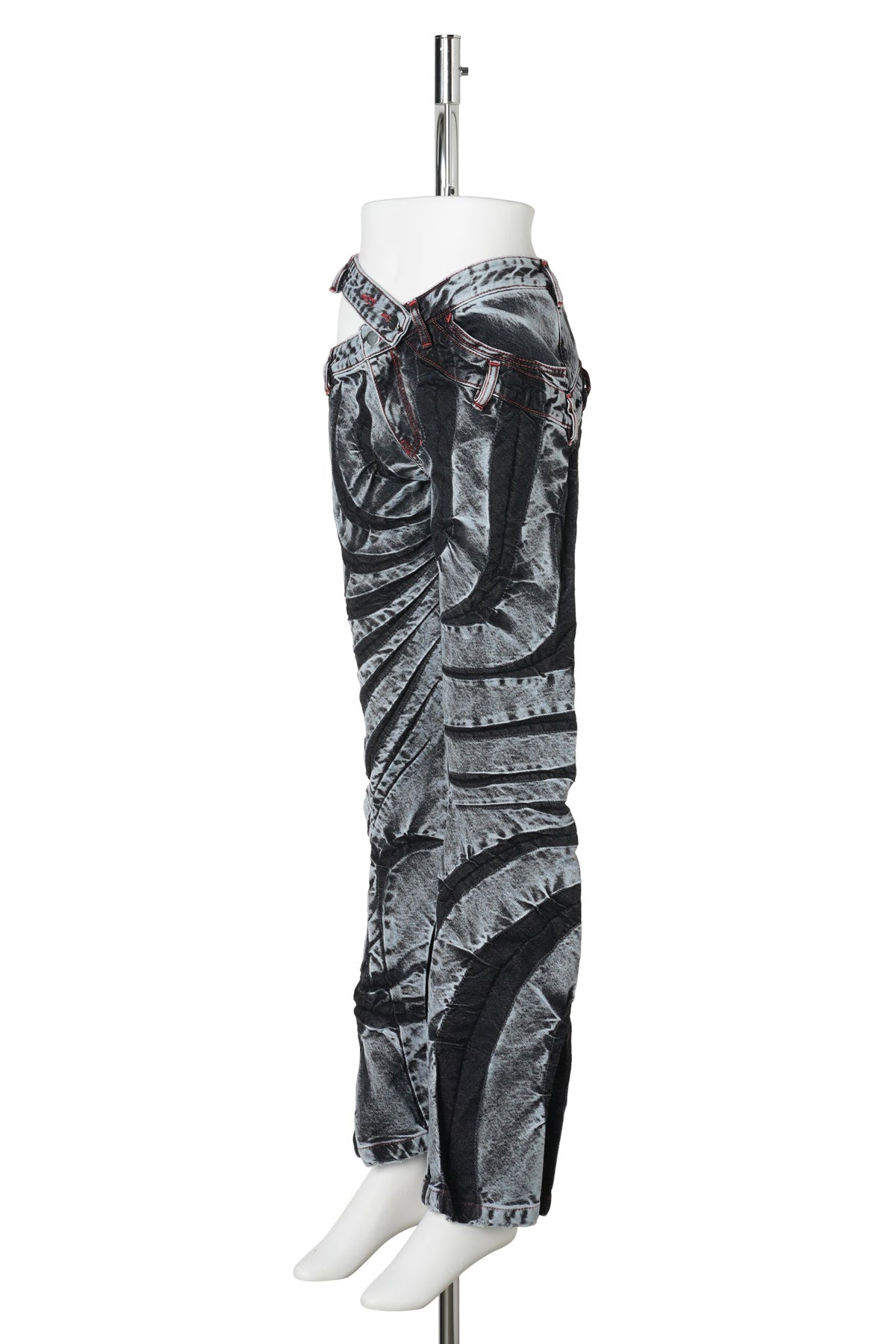 FLARE TRIBAL BIAS-CUT JEANS / MIDNIGHT BLACK