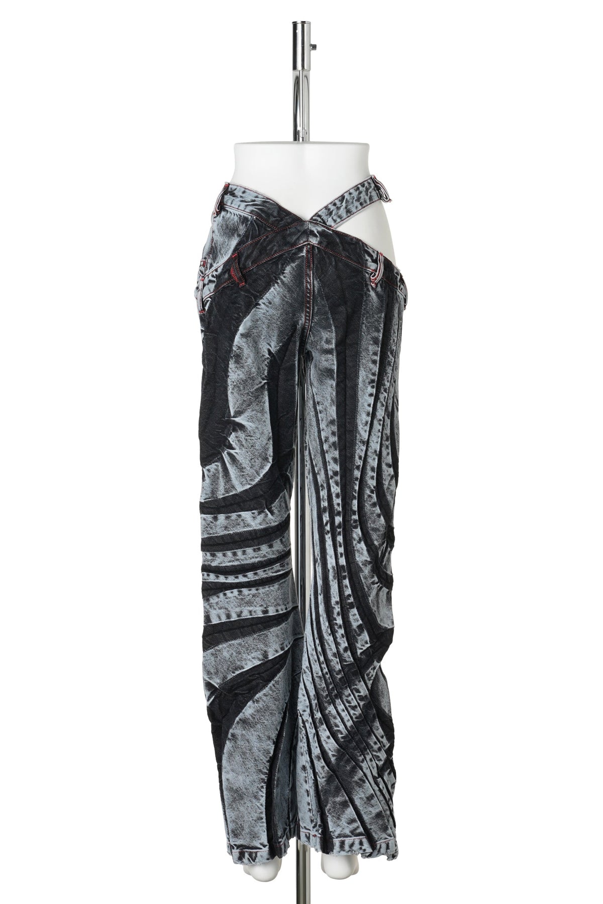 FLARE TRIBAL BIAS-CUT JEANS / MIDNIGHT BLACK