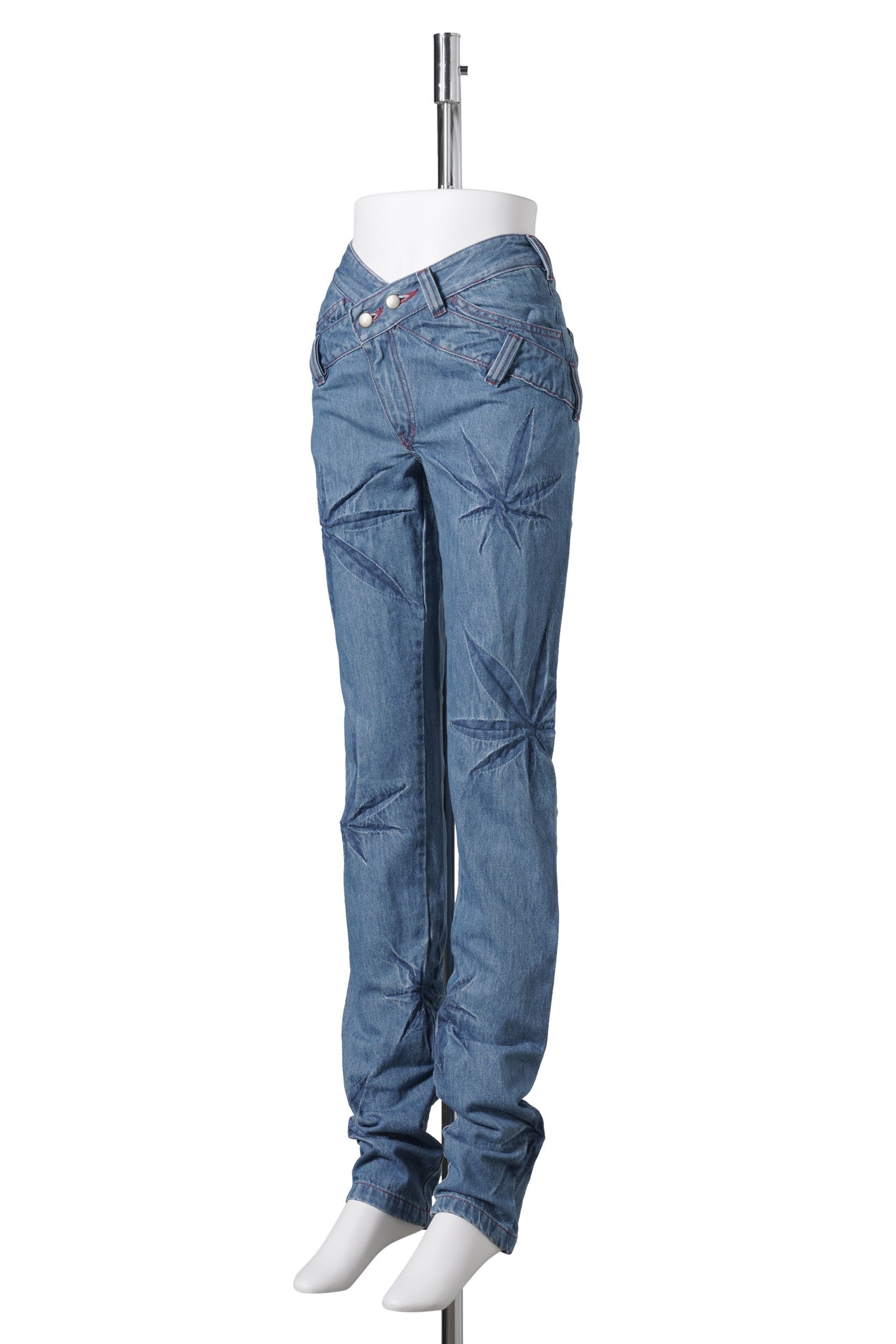 V-WAIST WEED TAPPERED JEANS / FADED INDIGO