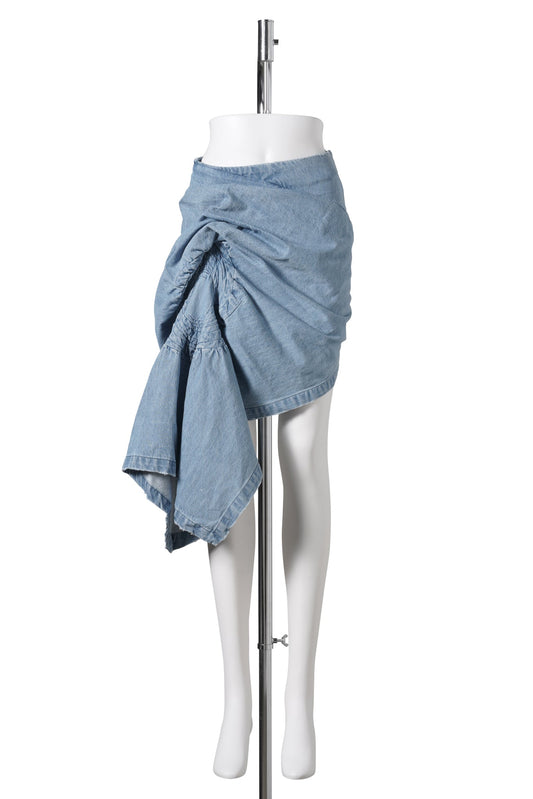 SWIRL MINI SKIRT / FADED INDIGO
