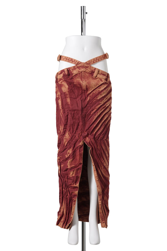 V CUT LOVE HEART SKIRT / SUNSET ORANGE