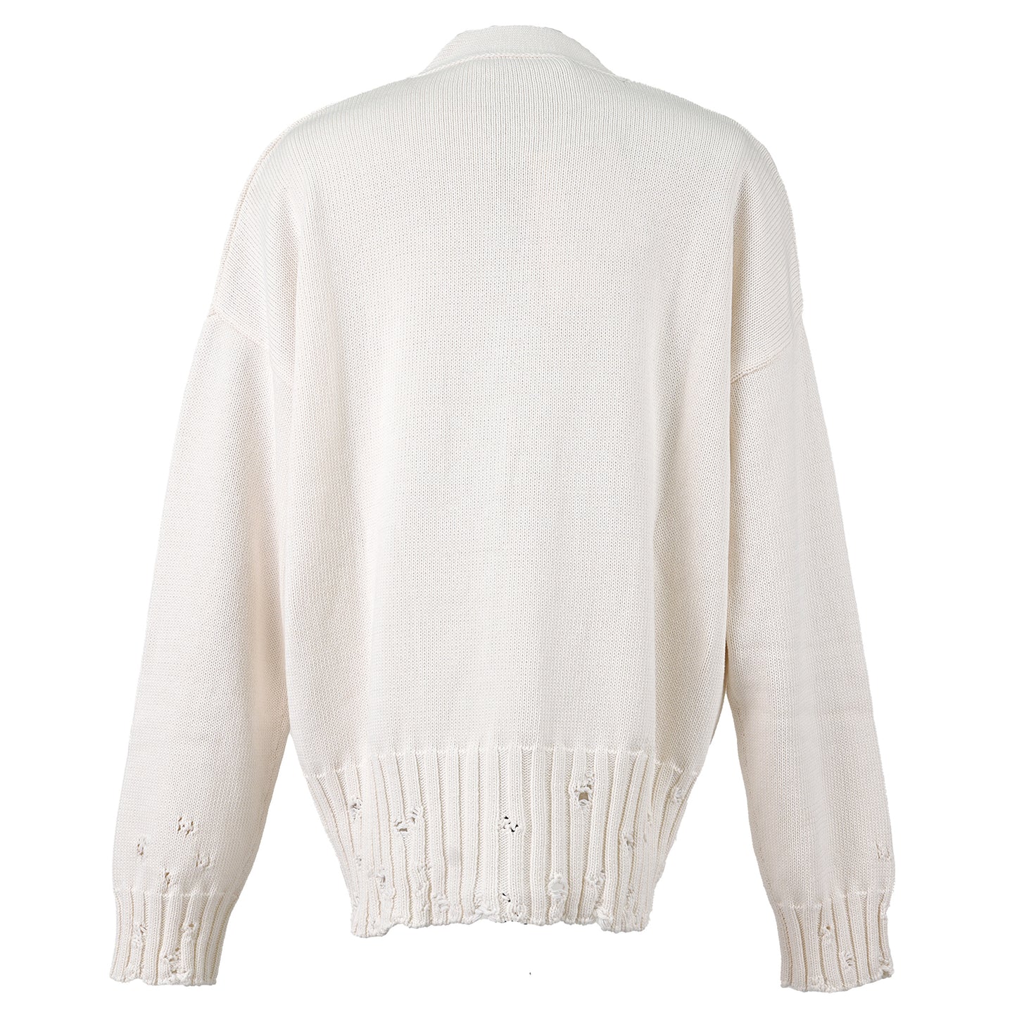 DISHEVELLED COTTON CARDIGAN / 00W01:LILY WHITE