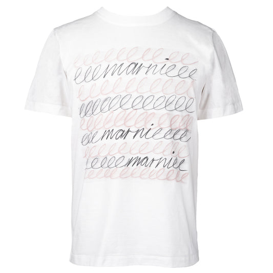 MARNI REPEAT ORGANIC JERSEY T-SHIRT / M1W01:LILY WHITE