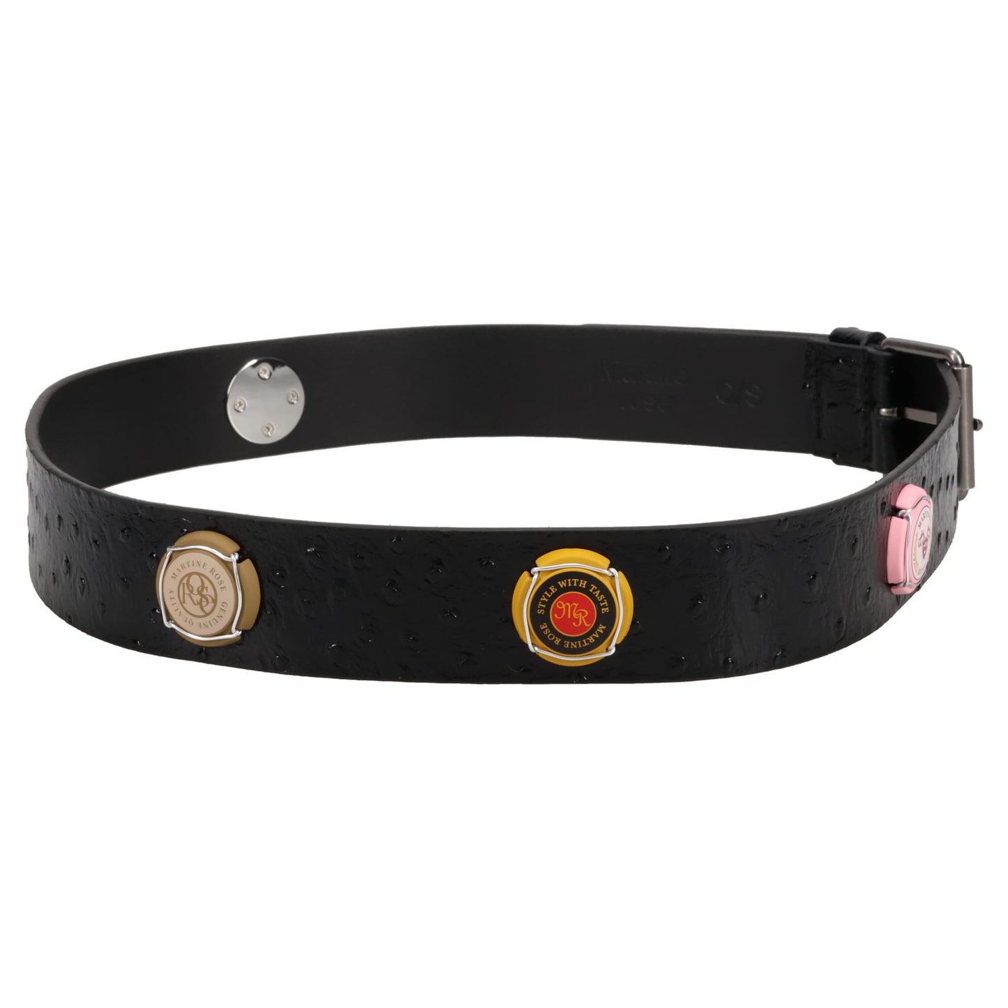 CHAMPAGNE CAP CLASSIC BELT / MOCK OSTRICH