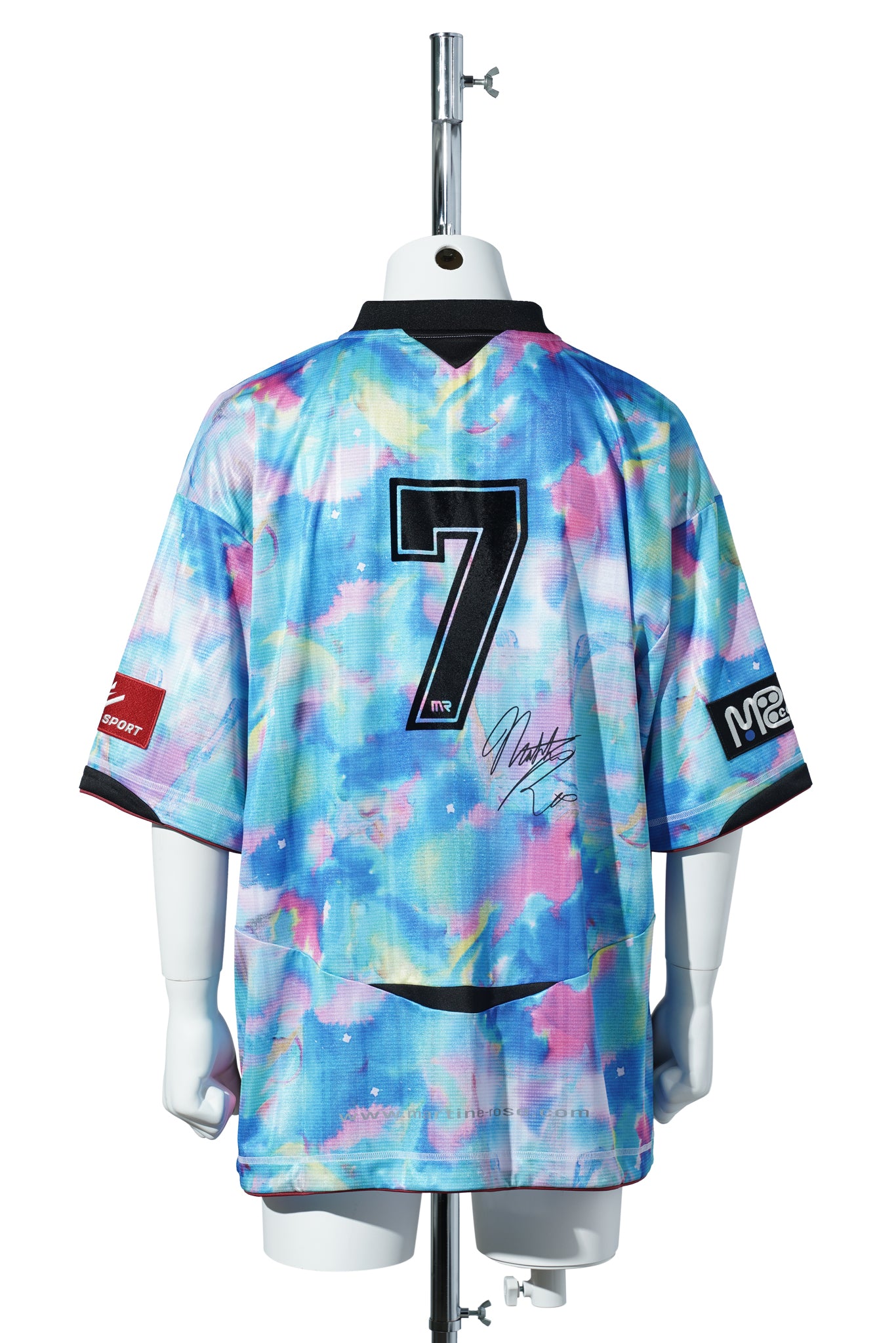 PRINTED FOOTBALL TOP / BLUE