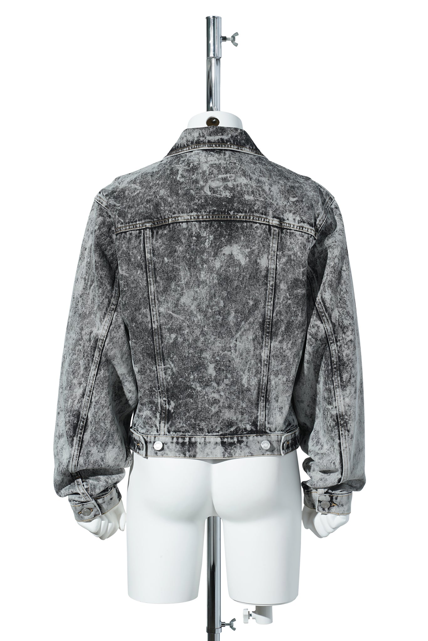 ZIP FRONT DENIM JACKET / GREY