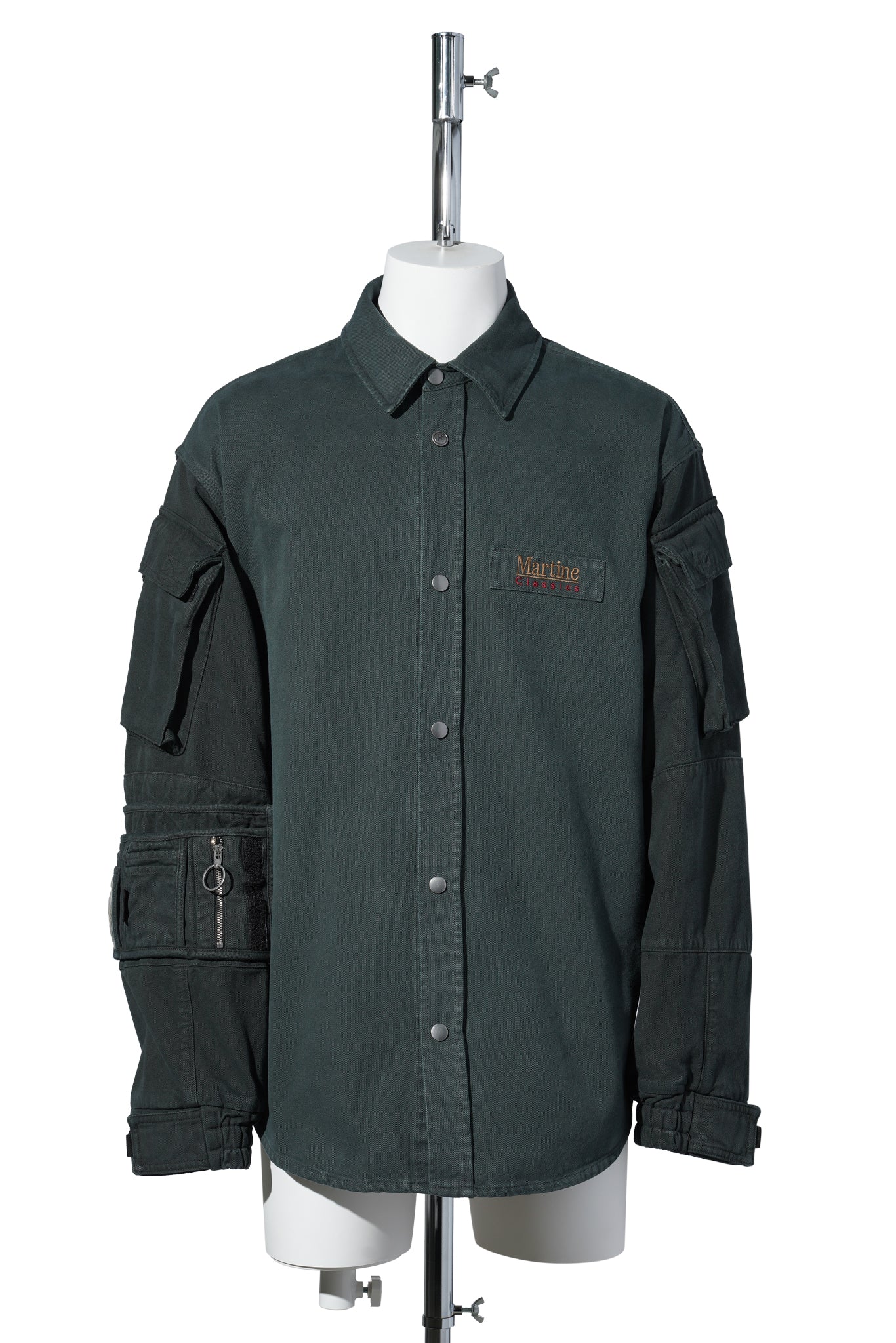 UTILITY SLEEVE SHIRT / GREEN DARK GREEN