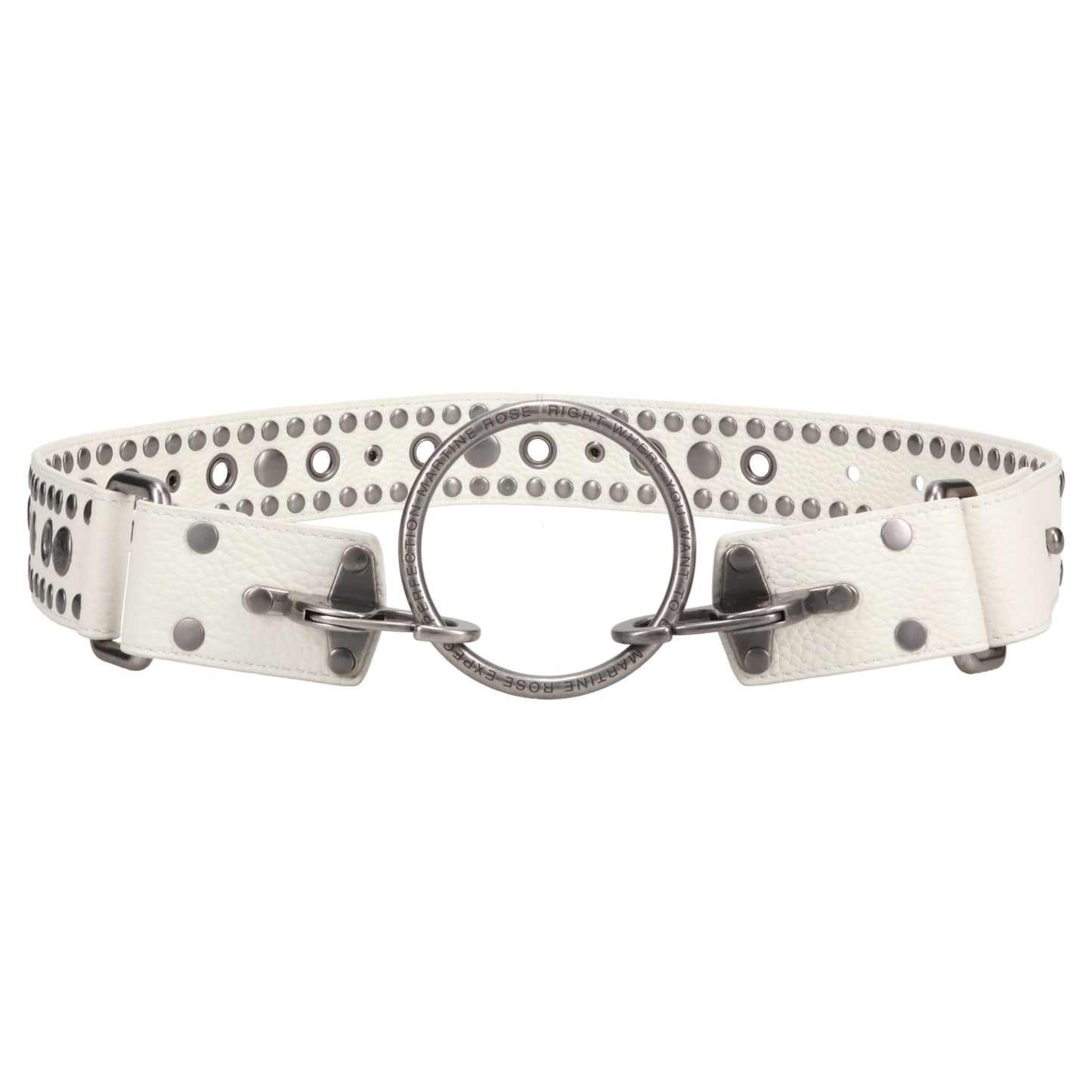 STUDDED O RING BELT - WIDE / WHITE IVORY