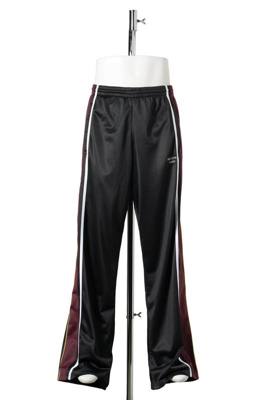 WIDE LEG TRACKPANT / BLACK BURGUNDY