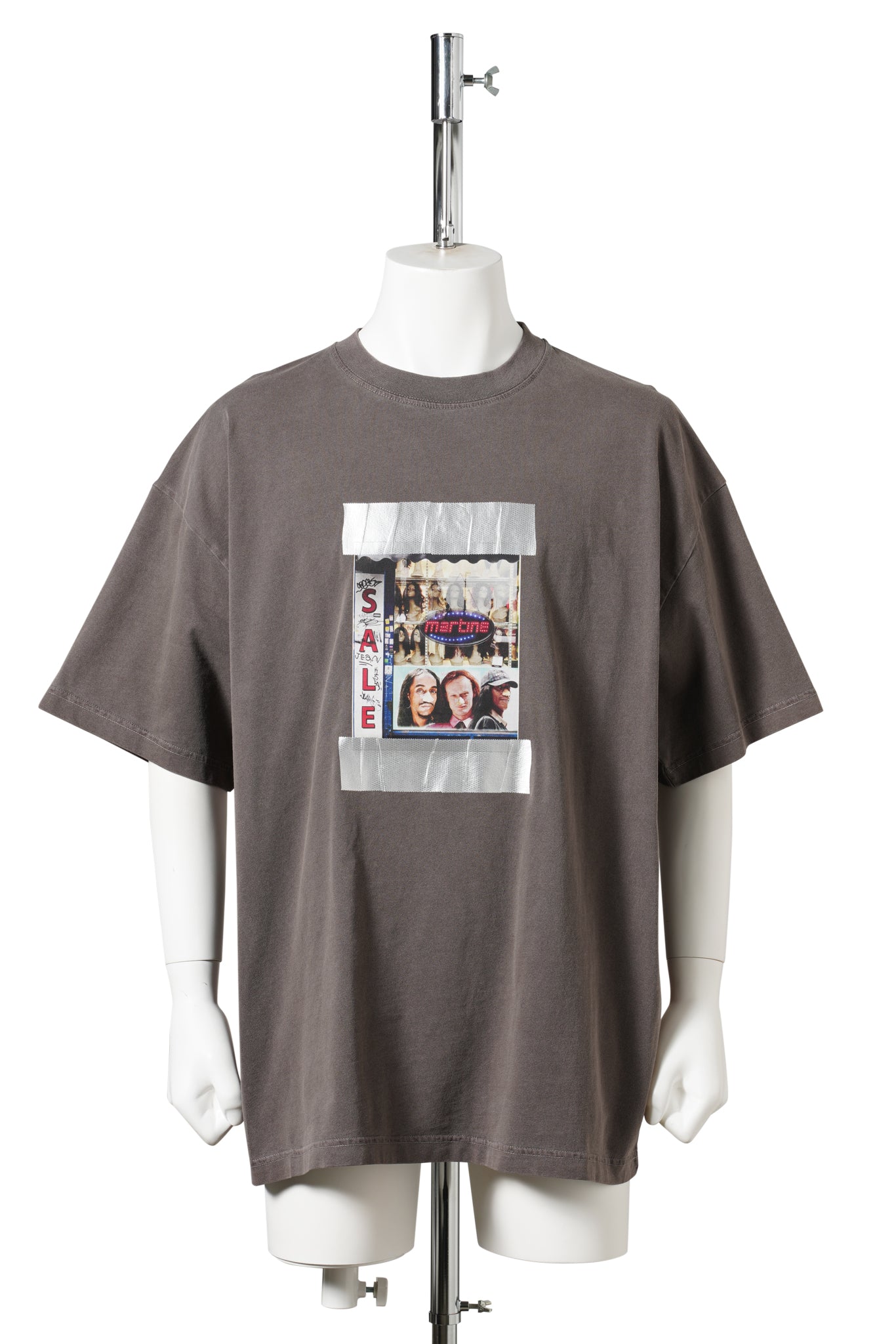 S/S OVERSIZED T-SHIRT / BROWN WASHED