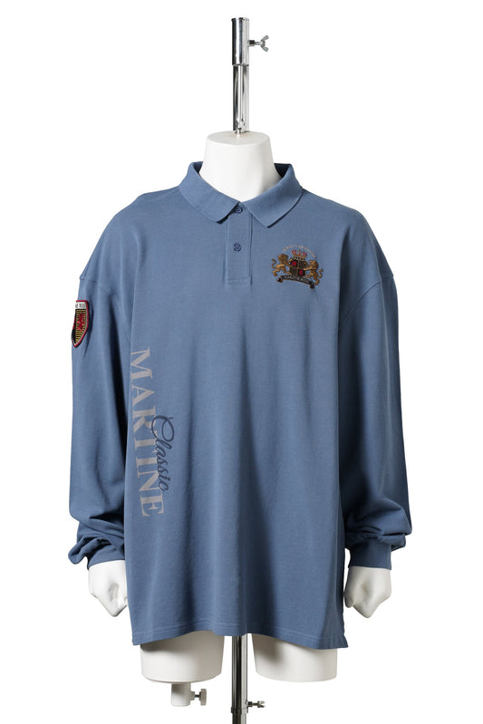 L/S POLO / BLUE NAVY WASHED
