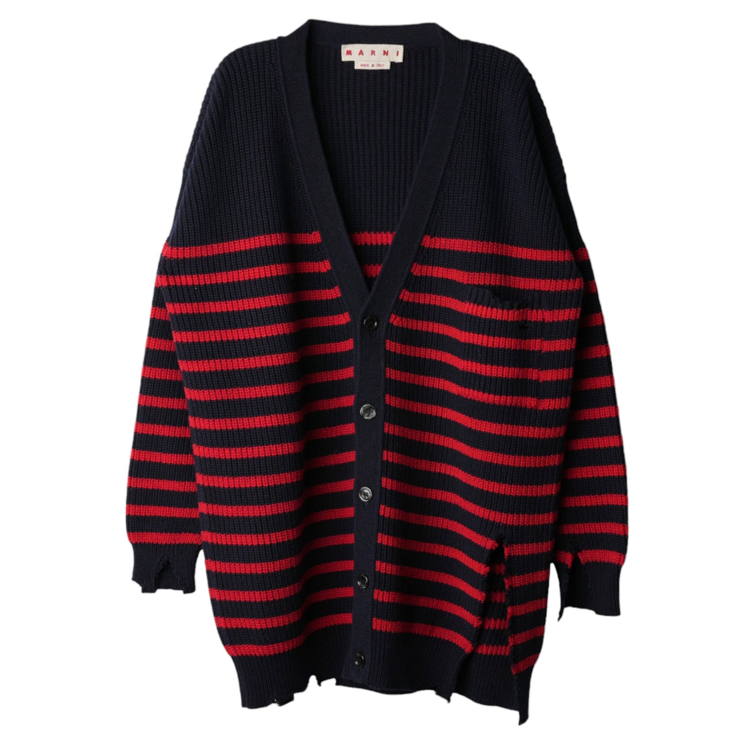 STRIPED FISHERMAN CARDIGAN / RGB94