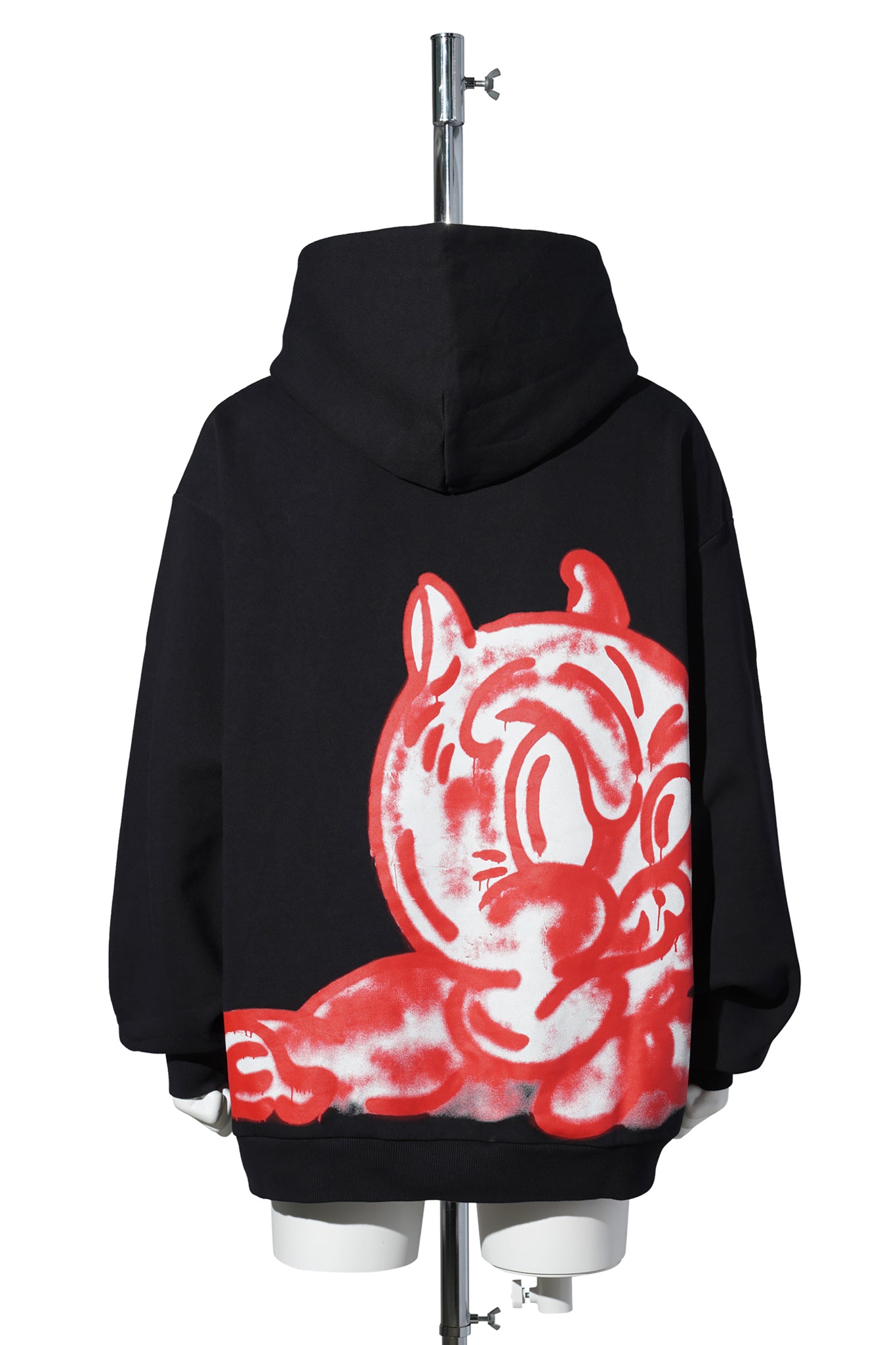 HOODIE PIGGY PRINT / PRN99:BLACK