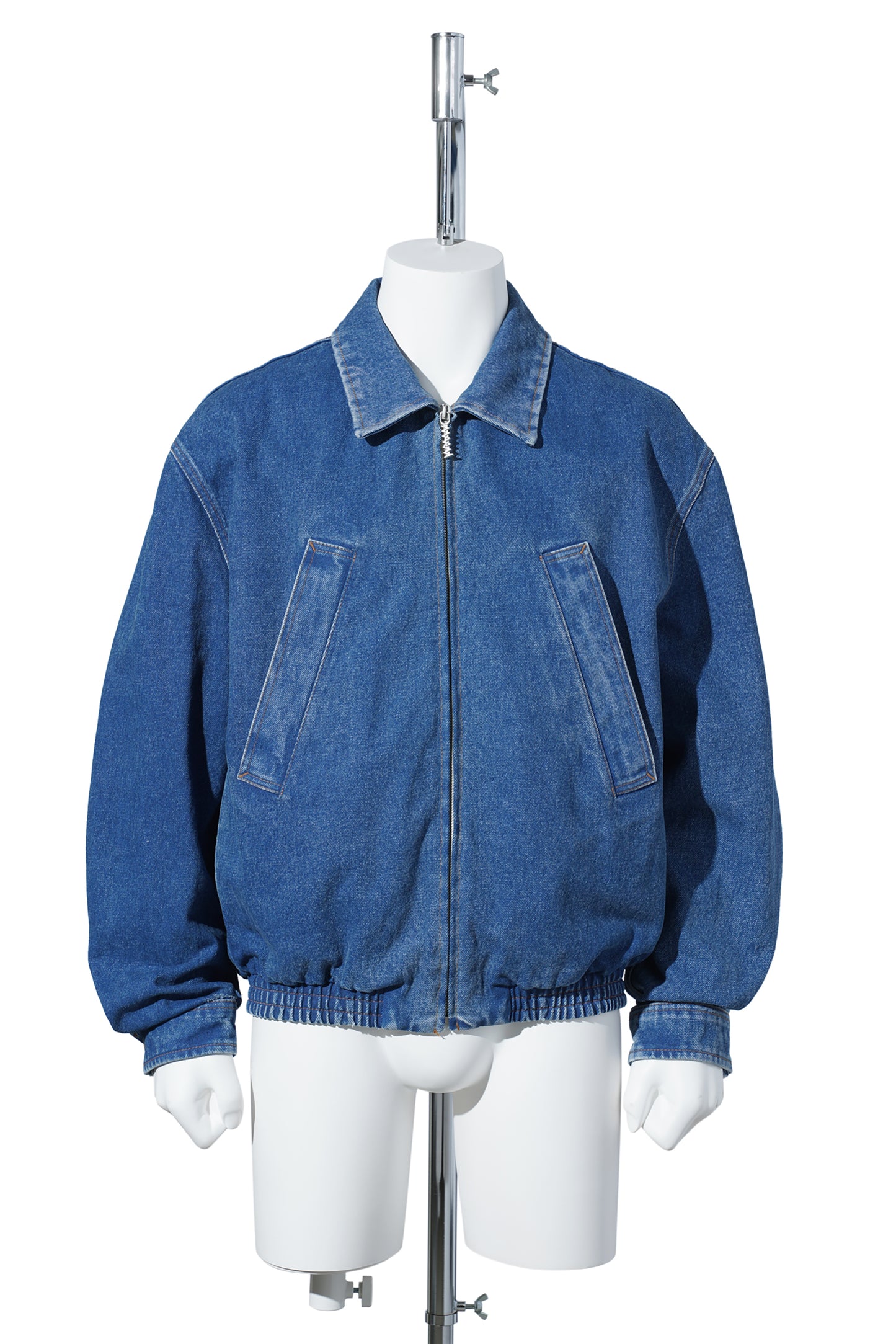 BLEACHED COATED DENIM WITH LOGO LETTERING / 00B60:OCEAN