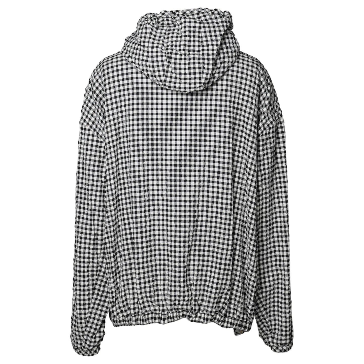 GINGHAM SEERSUCKER HOODED JACKET / CHN99