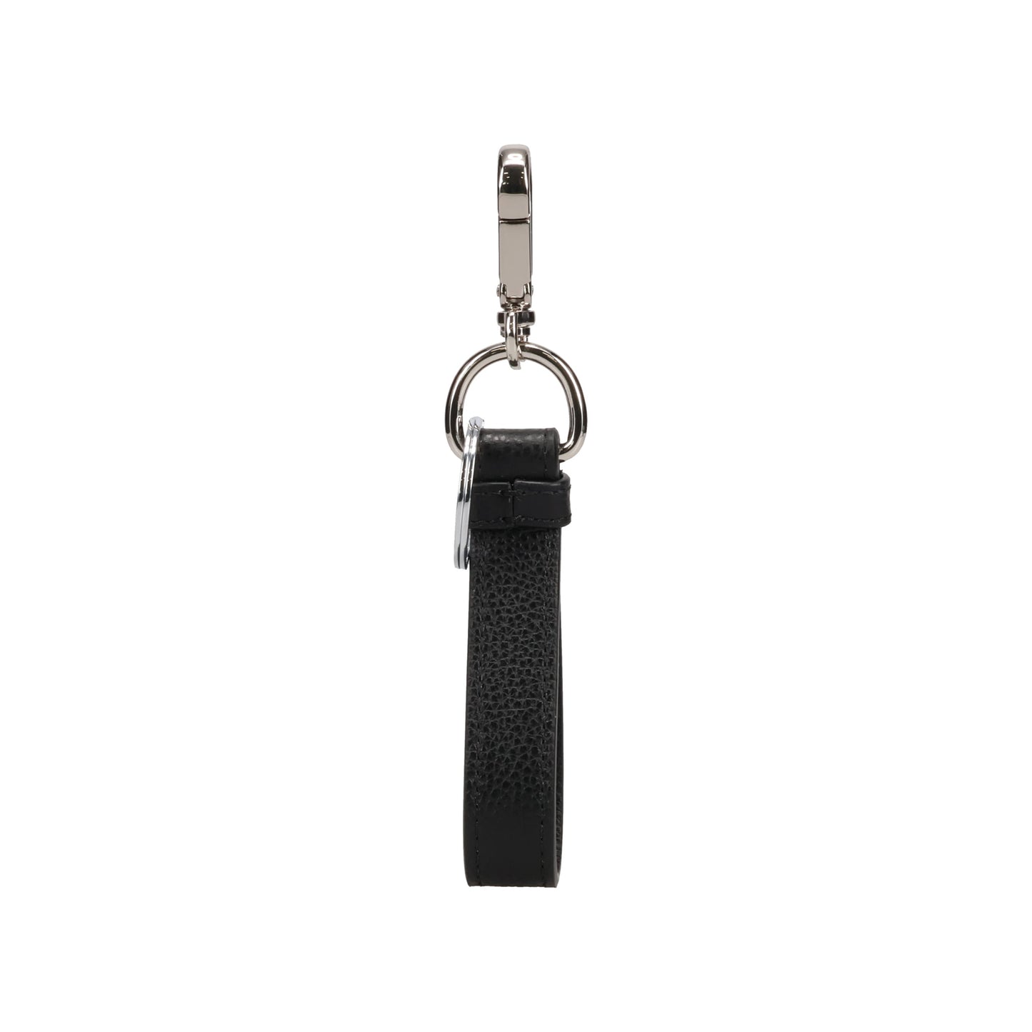 BLACK LEATHER KEYRING WITH MARNI MENDING EMBROIDERY / 00N99