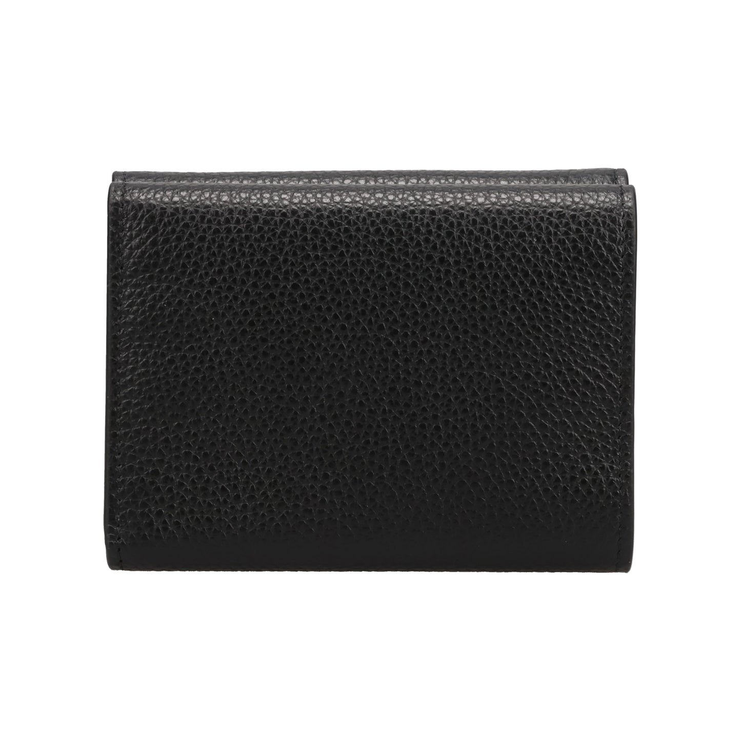 BLACK LEATHER TRIFOLD WALLET WITH MARNI MENDING EMBROIDERY / 00N99