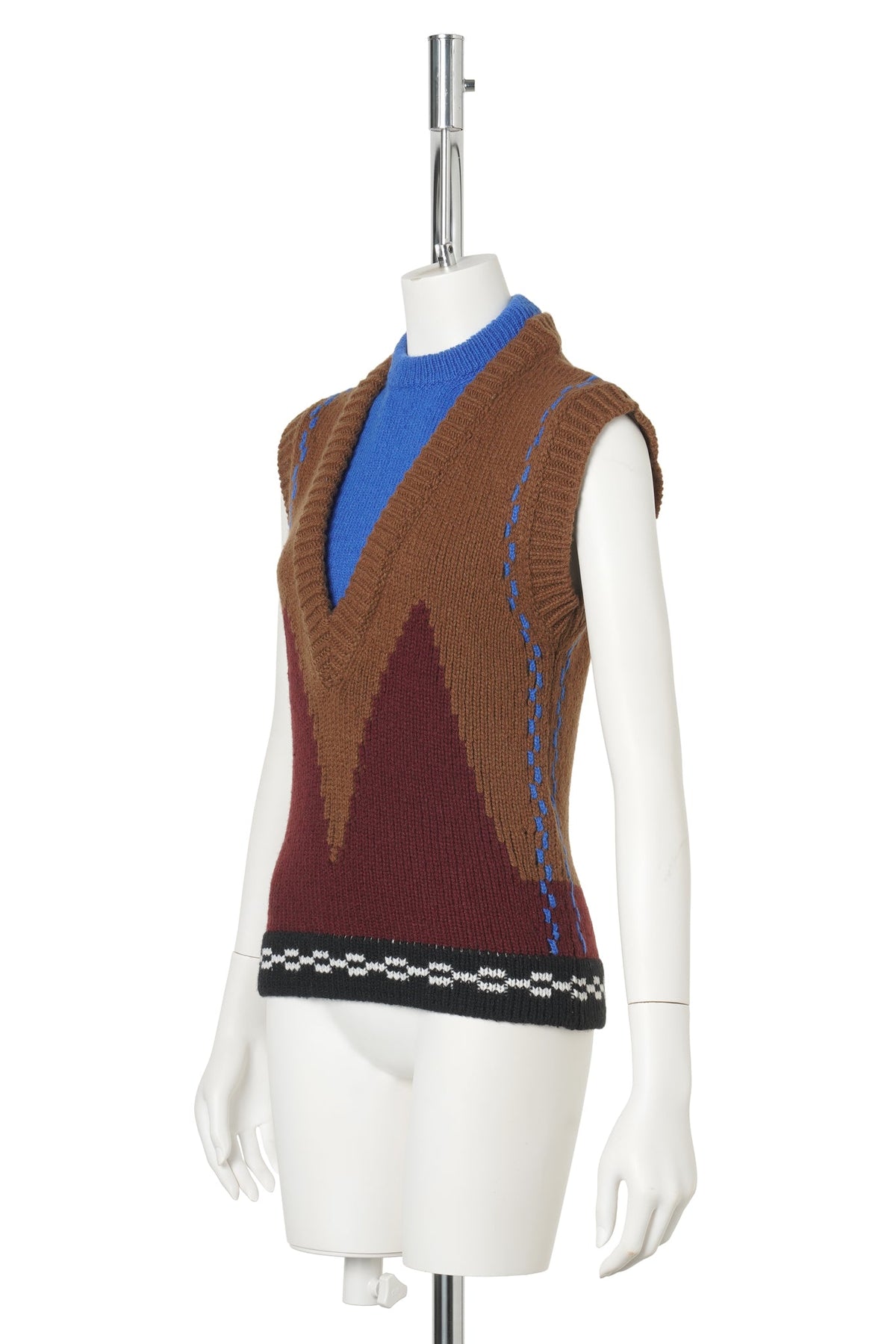 WOOL "M" INTARSIA GAUGE 5 / INM53:SADELLE BROWN