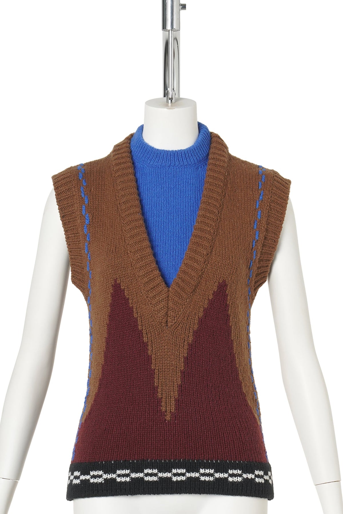 WOOL "M" INTARSIA GAUGE 5 / INM53:SADELLE BROWN