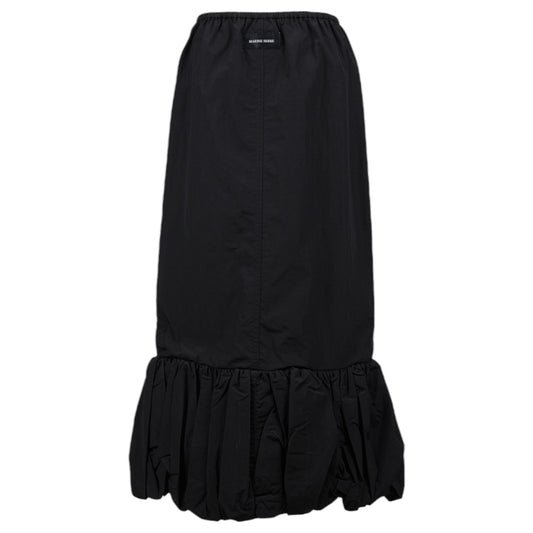 MS NYLON MIDI BUBBLE SKIRT / BK99:BLACK