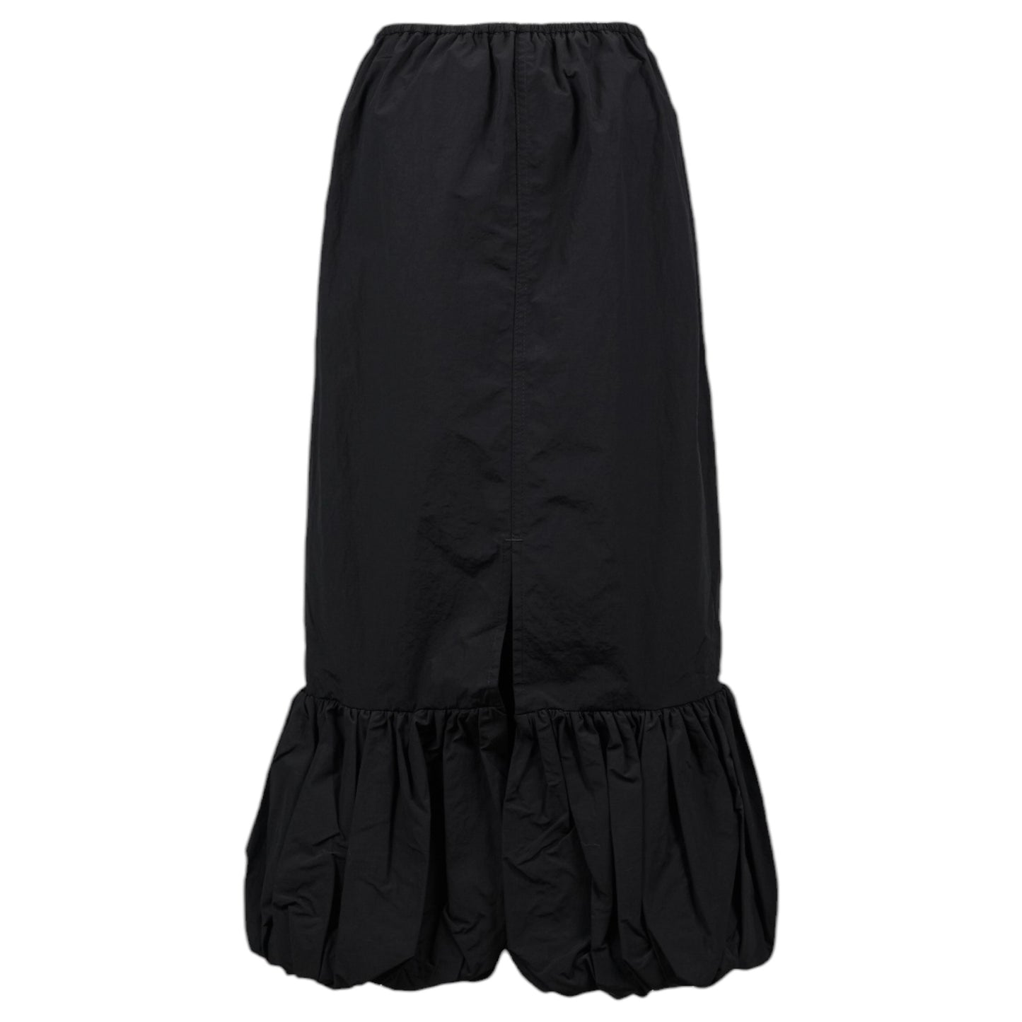 MS NYLON MIDI BUBBLE SKIRT / BK99:BLACK