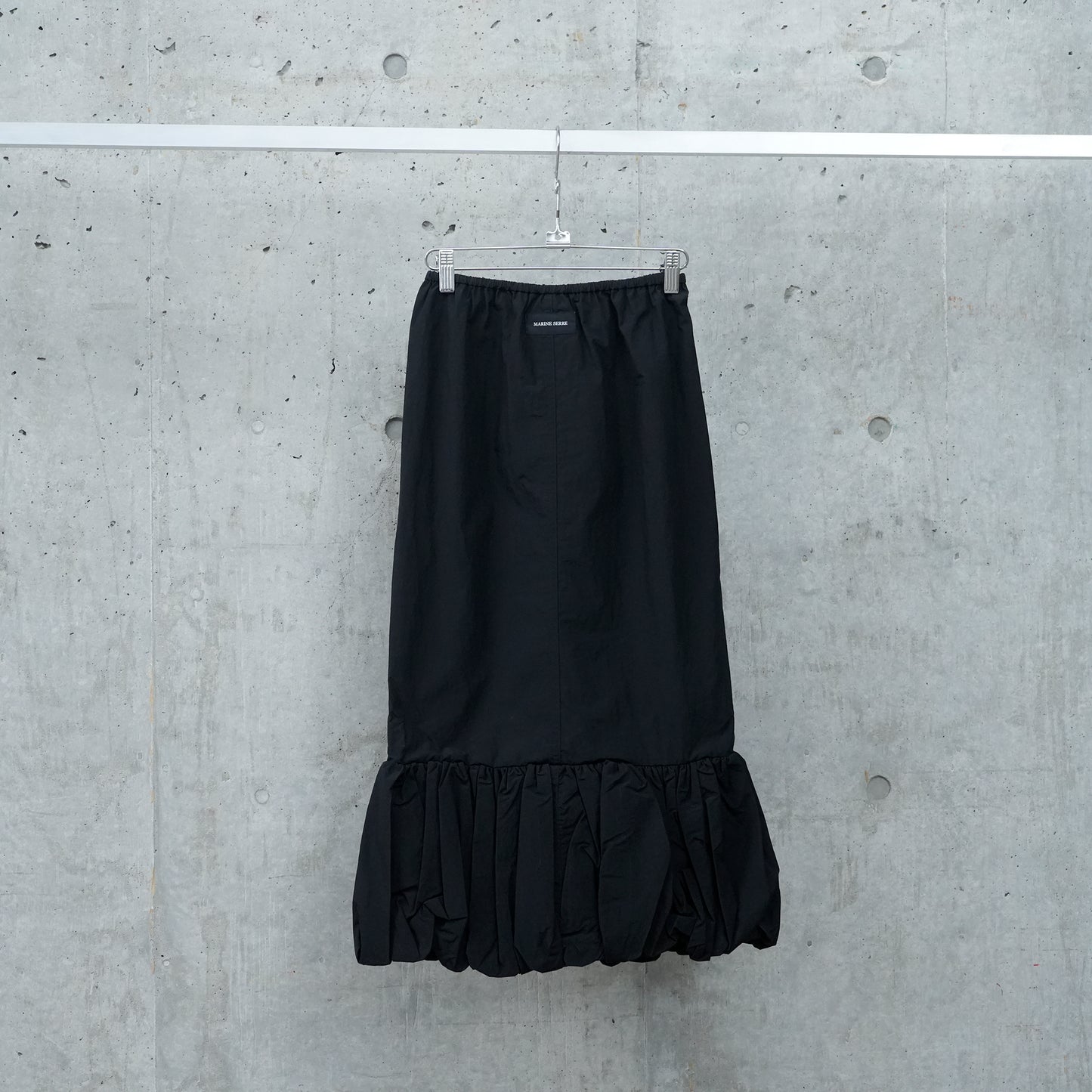 MS NYLON MIDI BUBBLE SKIRT / BK99:BLACK