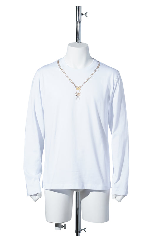 TROMPE L'ŒIL JEWELRY JERSEY LS T-SHIRT / WH10:WHITE