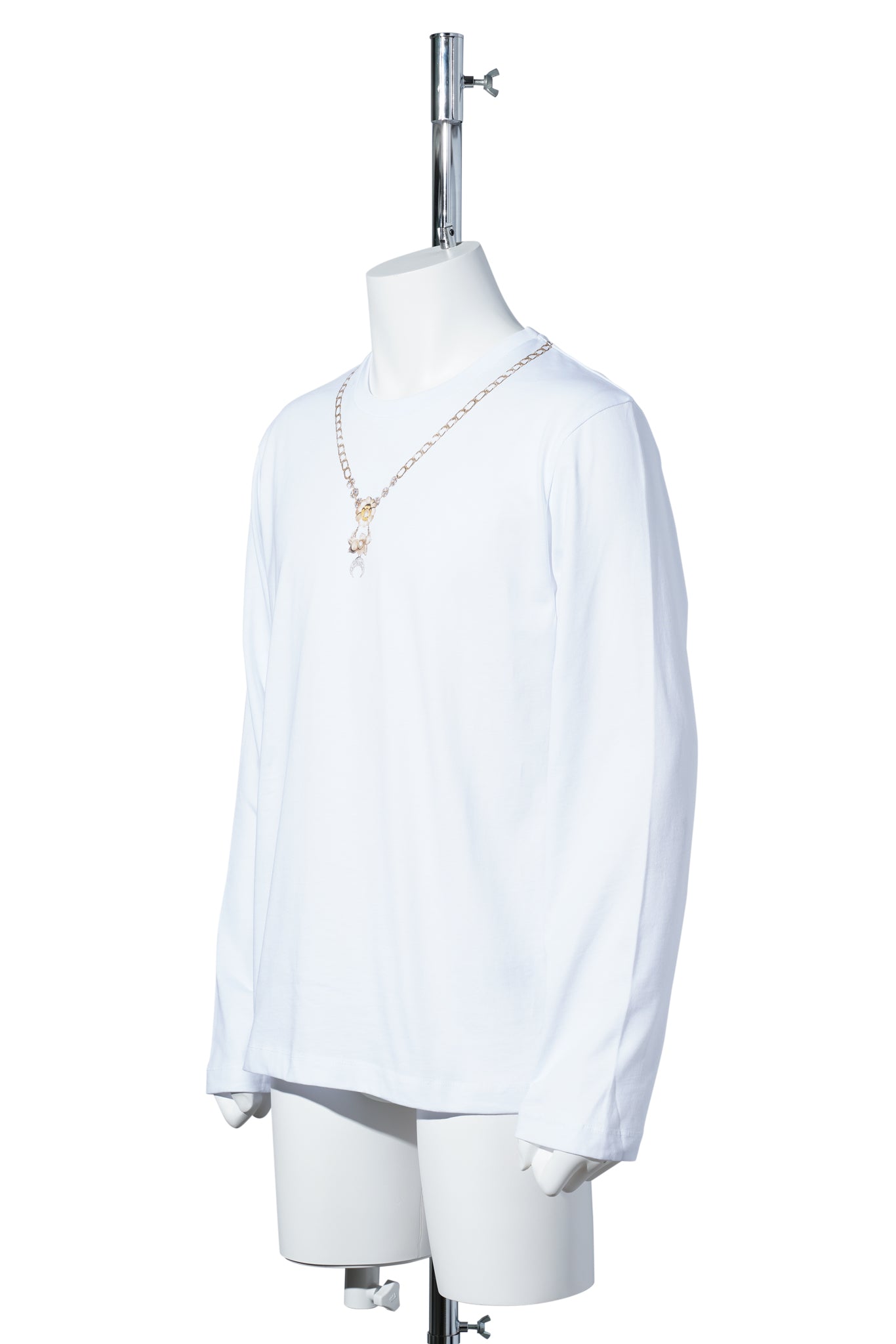 TROMPE L'ŒIL JEWELRY JERSEY LS T-SHIRT / WH10:WHITE