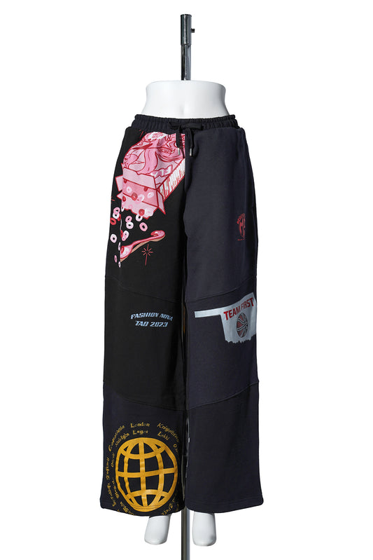 REGENERATED GRAPHIC JERSEY SWEATPANTS / BK99:BLACK