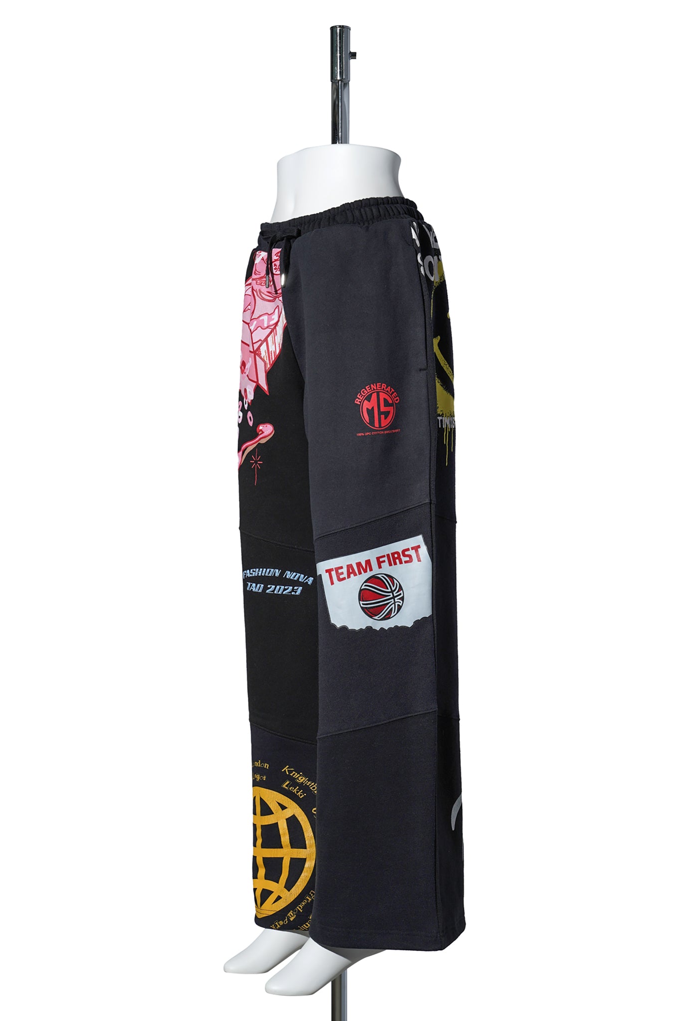 REGENERATED GRAPHIC JERSEY SWEATPANTS / BK99:BLACK