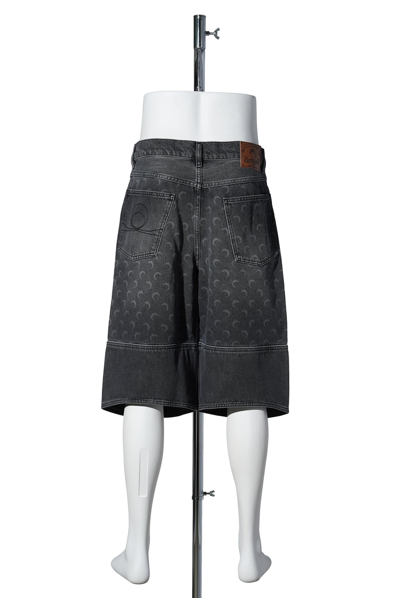 MOON LASER GREY WASH DENIM SHORTS / GR90:DARK GREY
