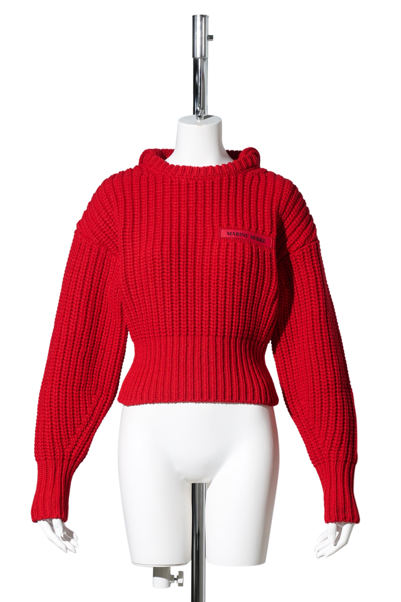 CHUNKY WOOL KNIT CREWNECK SWEATER / RD10:RED