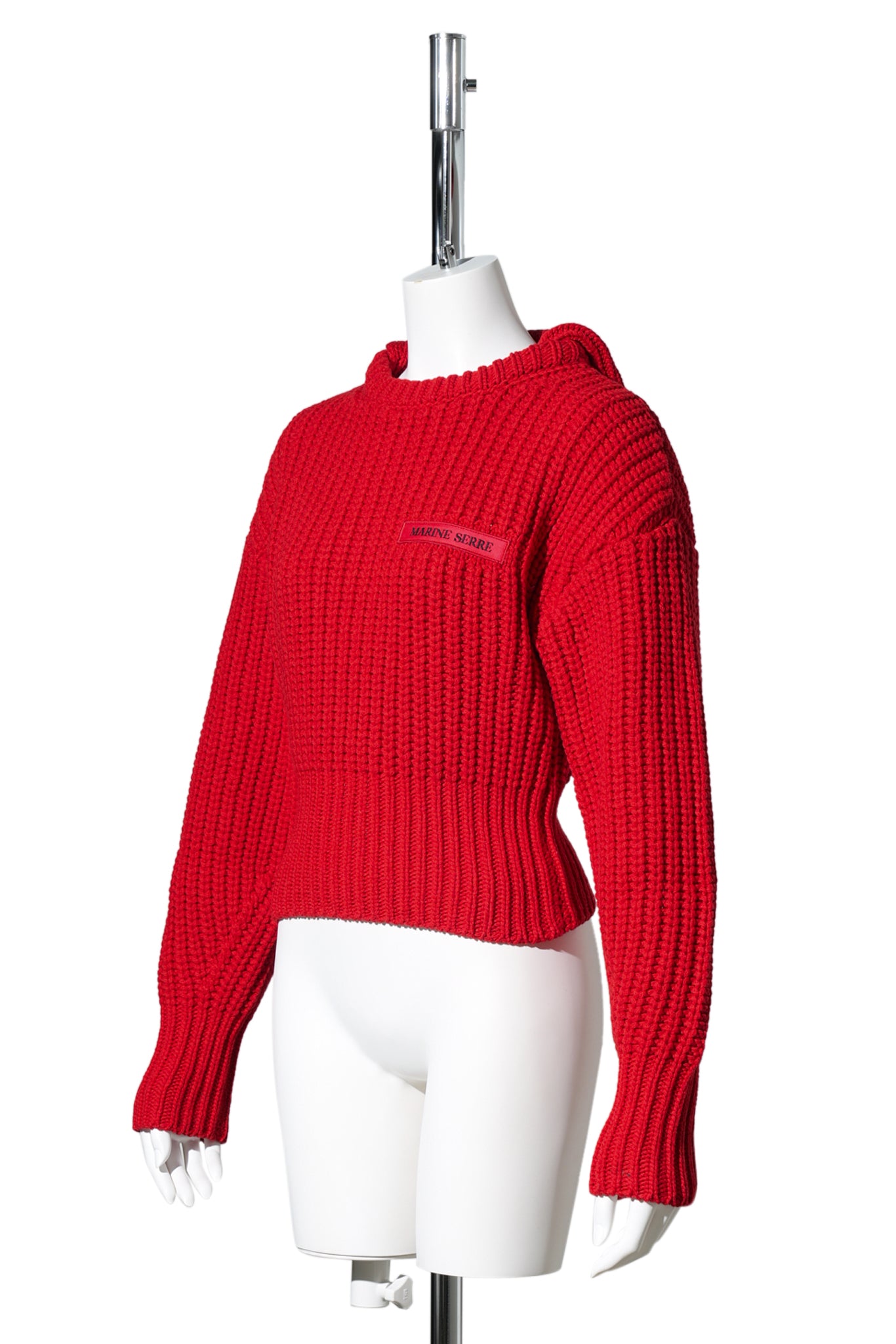 CHUNKY WOOL KNIT CREWNECK SWEATER / RD10:RED