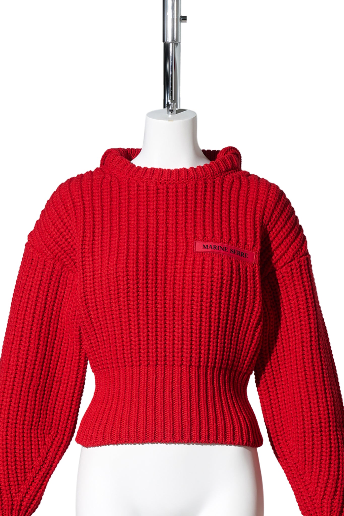 CHUNKY WOOL KNIT CREWNECK SWEATER / RD10:RED