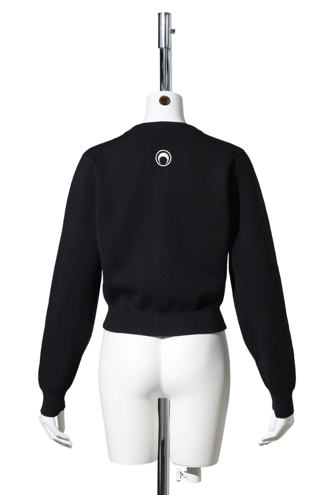 MERINO WOOL KNIT CROPPED CARDIGAN / BK99:BLACK