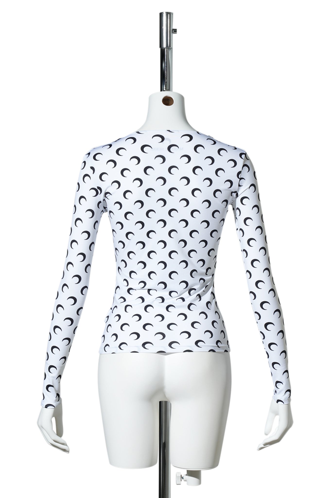 MOON PRINTED JERSEY LS SQUARENECK TOP / WH00 OPTICAL WHITE