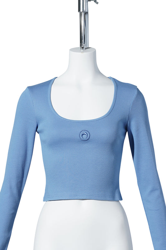 MOON LOGO JERSEY LS ROUNDNECK TOP / BB01:BLUE BONNET