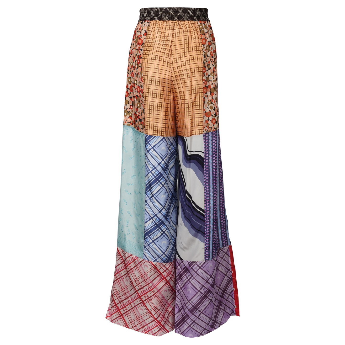 REGENERATED SILK SCARVES DRAWSTRING TROUSERS / MU00:MULTICOLOR