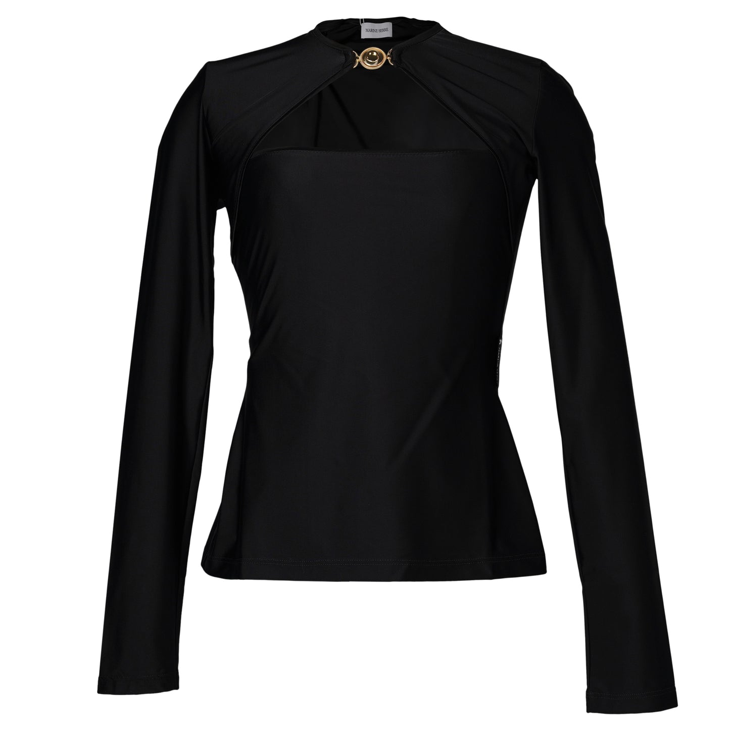 DRAPED JERSEY OPEN NECK TOP / BK99:BLACK