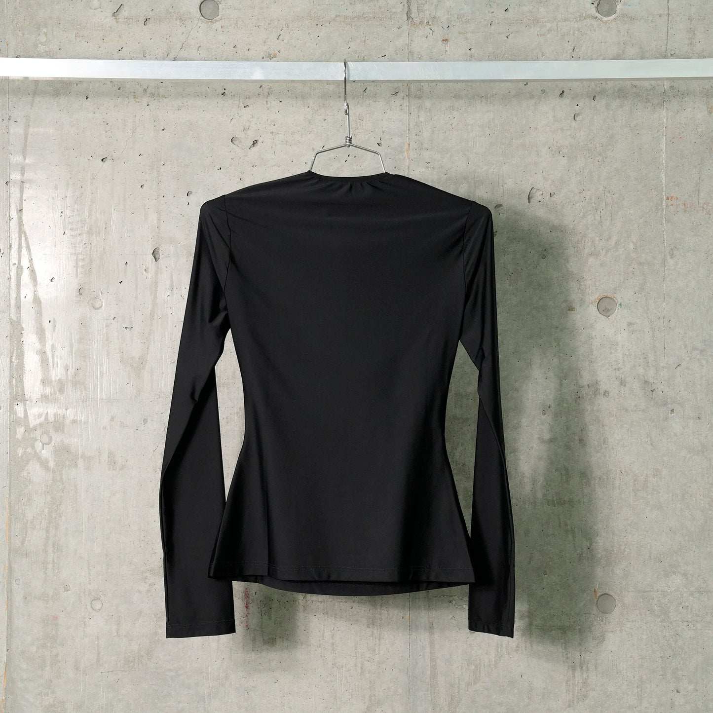 DRAPED JERSEY OPEN NECK TOP / BK99:BLACK