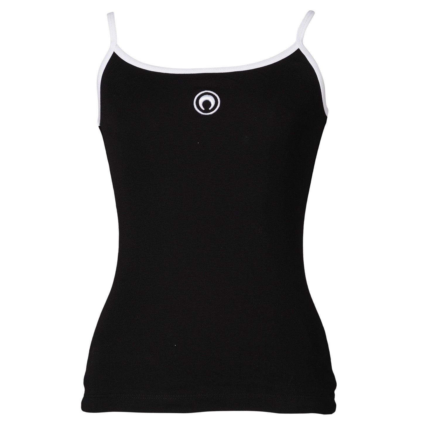 MOON LOGO RIBBED JERSEY STRAP TOP / BK99:BLACK