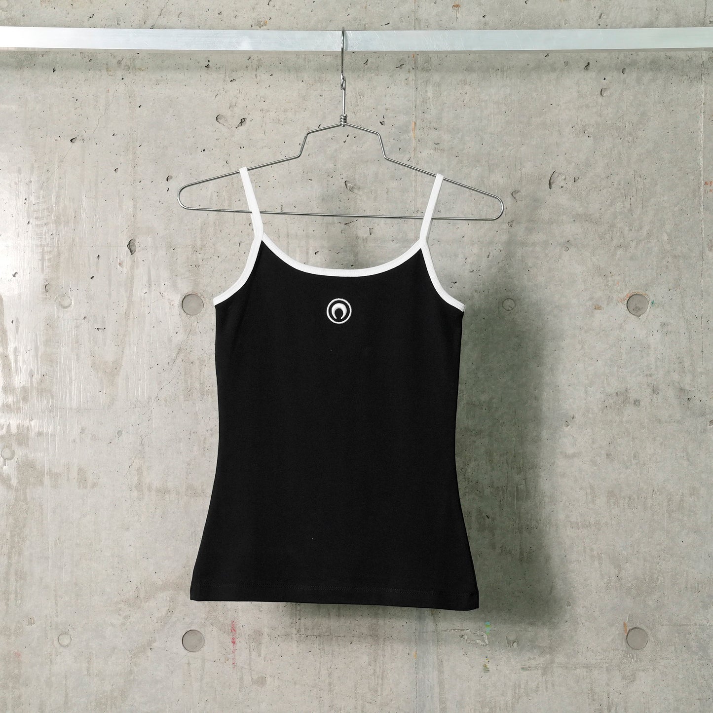 MOON LOGO RIBBED JERSEY STRAP TOP / BK99:BLACK