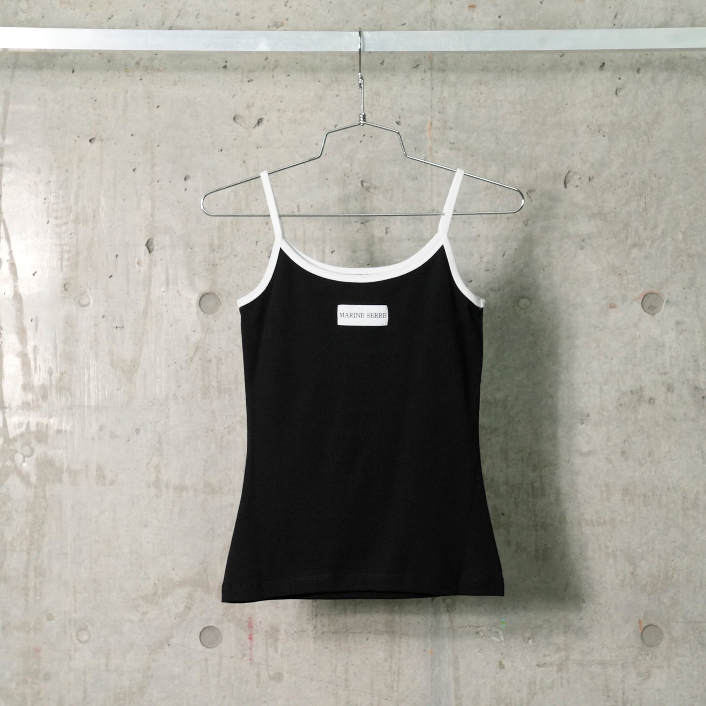 MOON LOGO RIBBED JERSEY STRAP TOP / BK99:BLACK