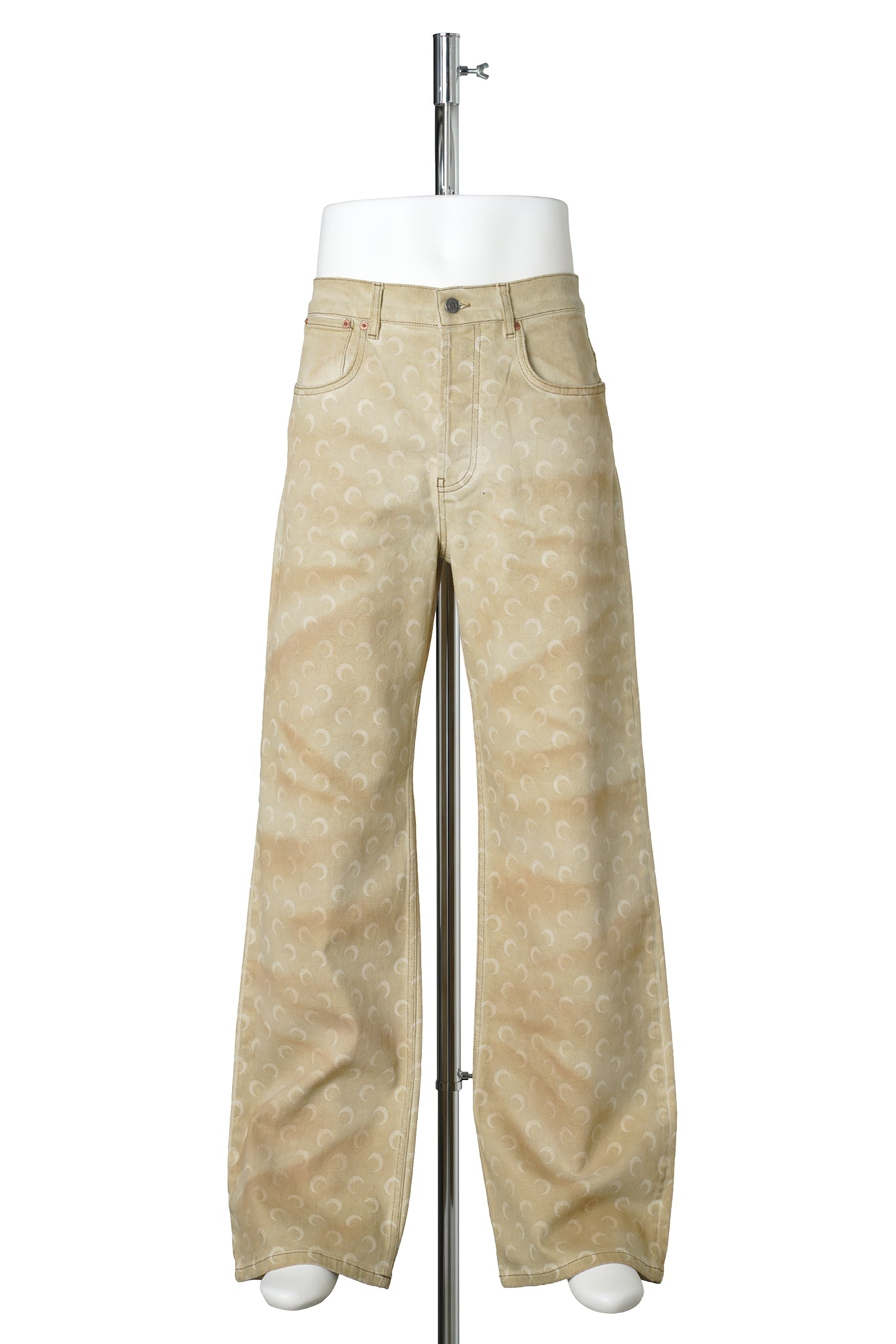 FADED MOON DENIM STRAIGHT JEANS / BG50:DARK BEIGE