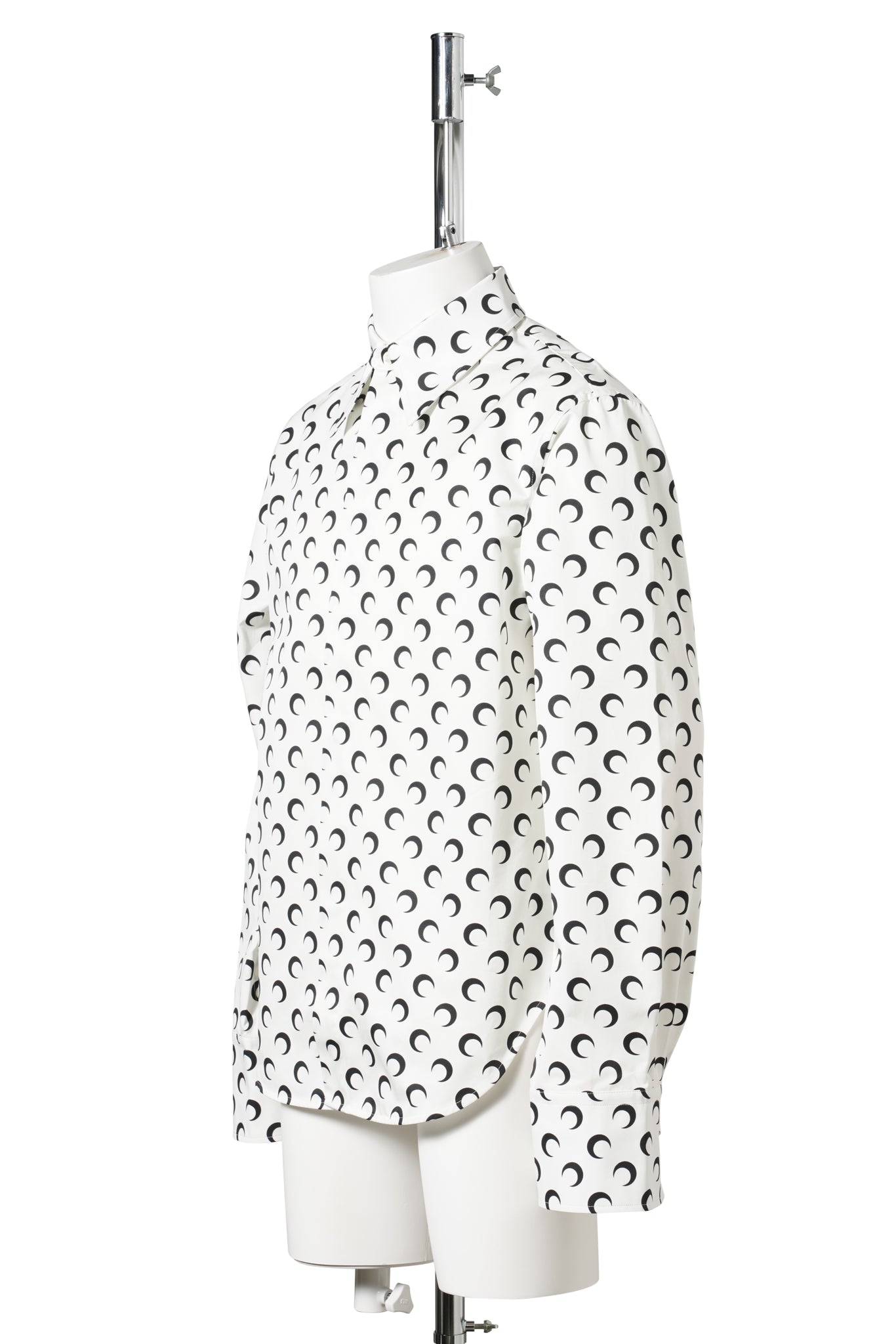 POPLIN ALL OVER MOON PRINTED LS SHIRT / WH11:WHITE/BLACK